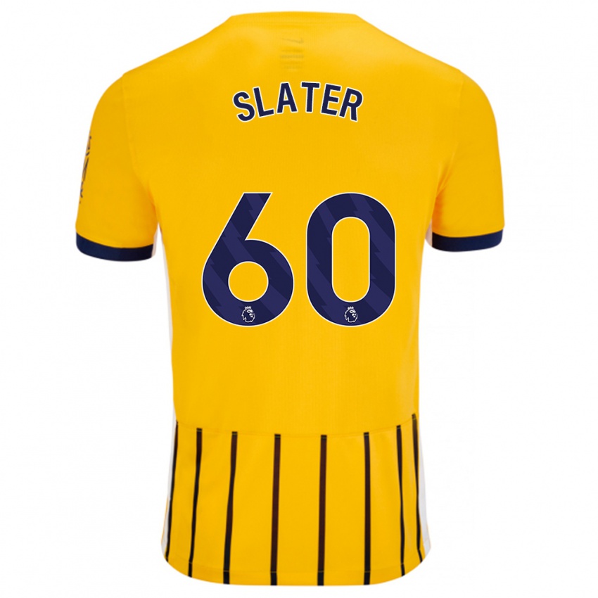 Niño Camiseta Jacob Slater #60 Dorado Azul Rayas 2ª Equipación 2024/25 La Camisa Chile