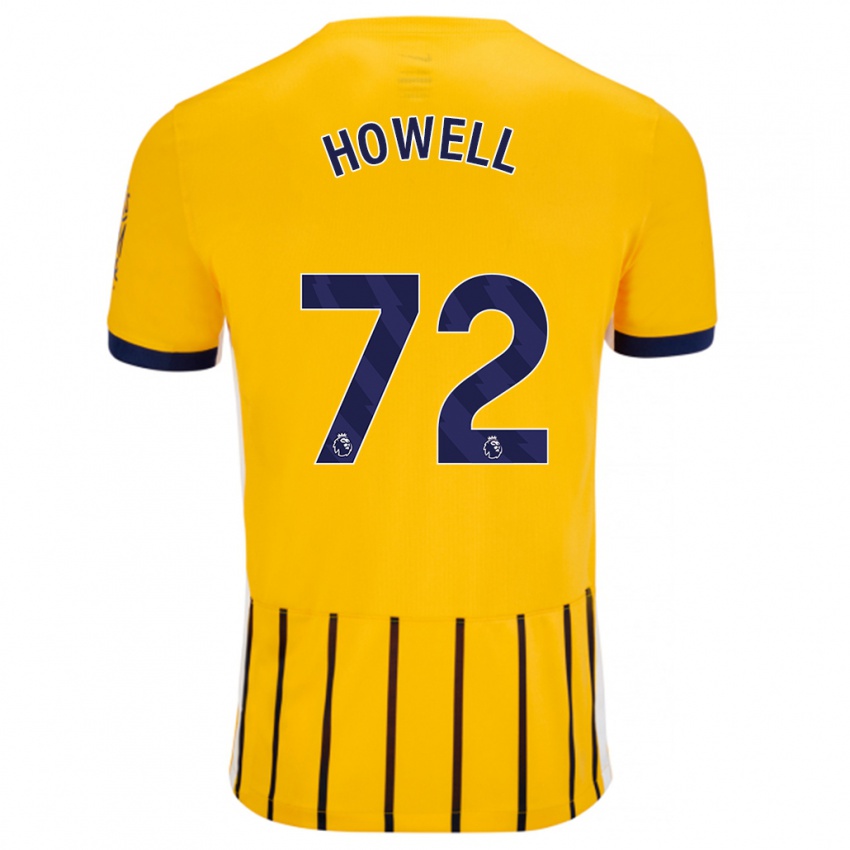 Niño Camiseta Harry Howell #72 Dorado Azul Rayas 2ª Equipación 2024/25 La Camisa Chile