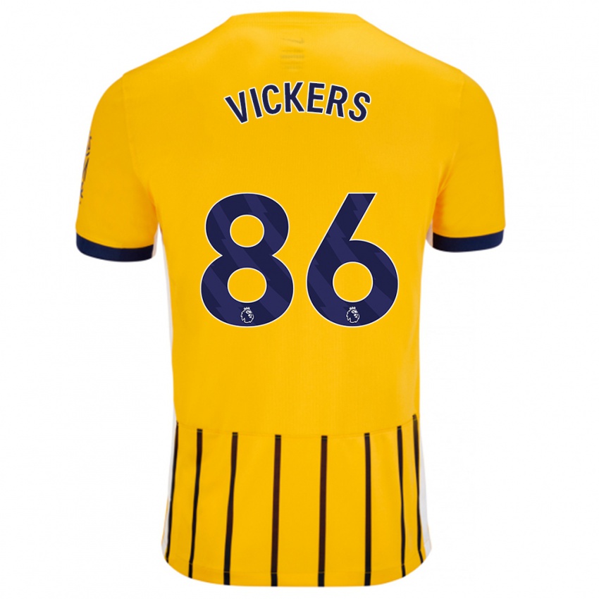 Niño Camiseta Jacob Vickers #86 Dorado Azul Rayas 2ª Equipación 2024/25 La Camisa Chile