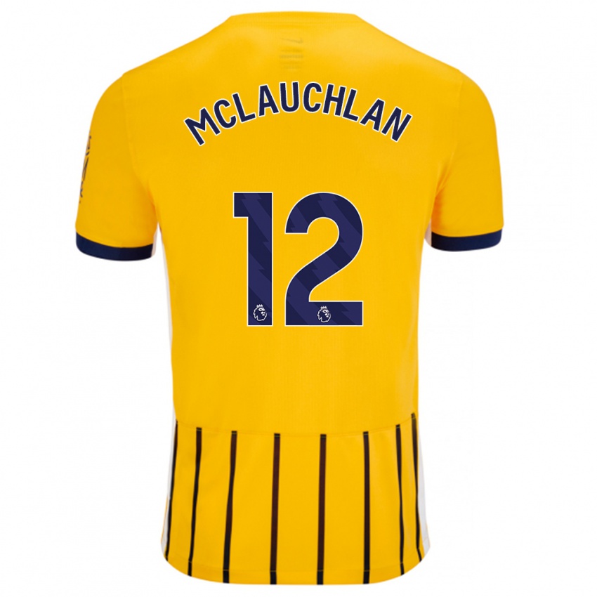 Niño Camiseta Rachel Mclauchlan #12 Dorado Azul Rayas 2ª Equipación 2024/25 La Camisa Chile