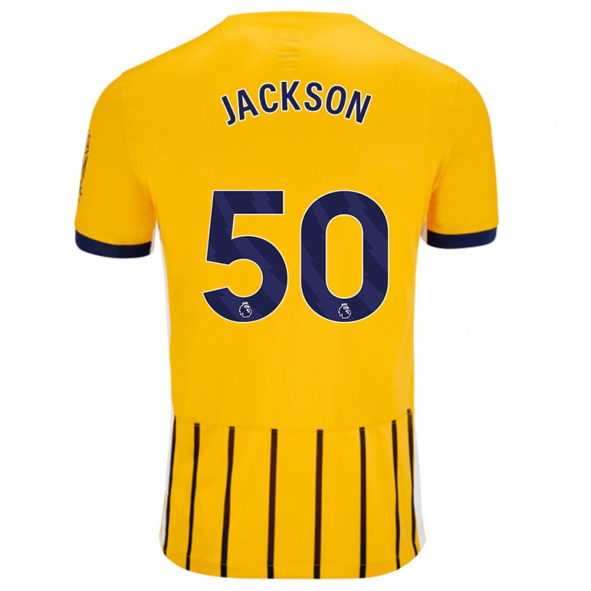 Niño Camiseta Ben Jackson #50 Dorado Azul Rayas 2ª Equipación 2024/25 La Camisa Chile