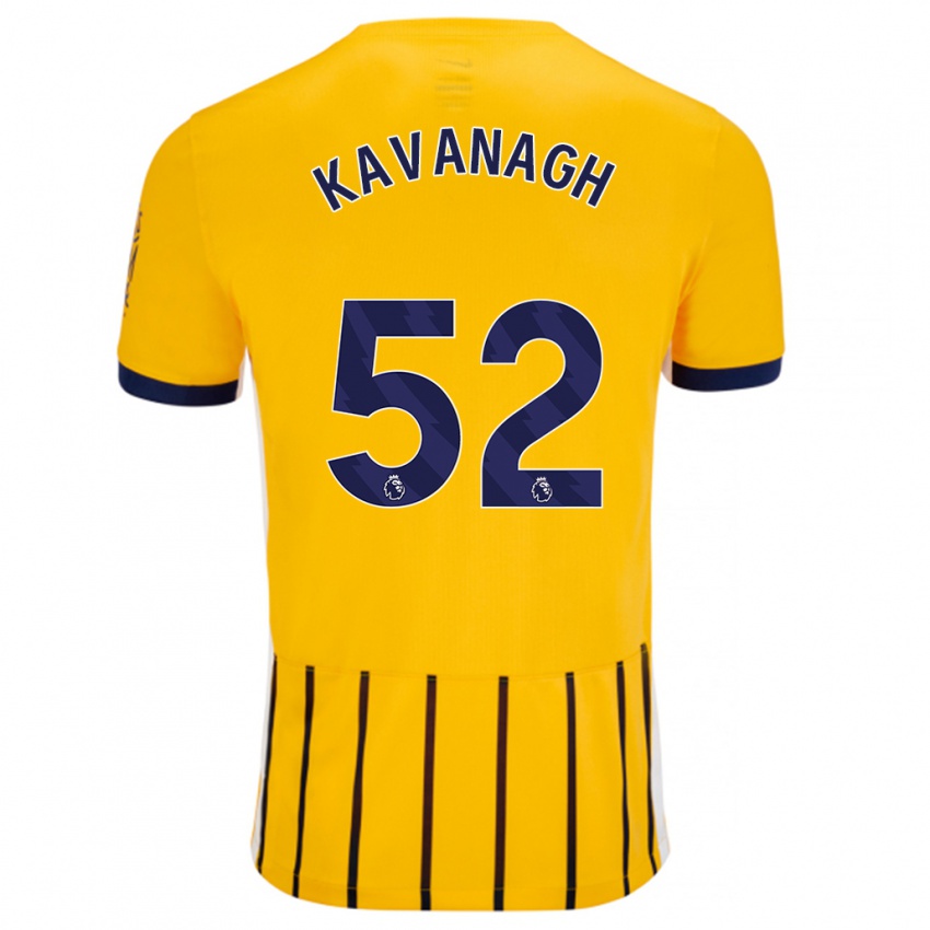 Niño Camiseta Leigh Kavanagh #52 Dorado Azul Rayas 2ª Equipación 2024/25 La Camisa Chile