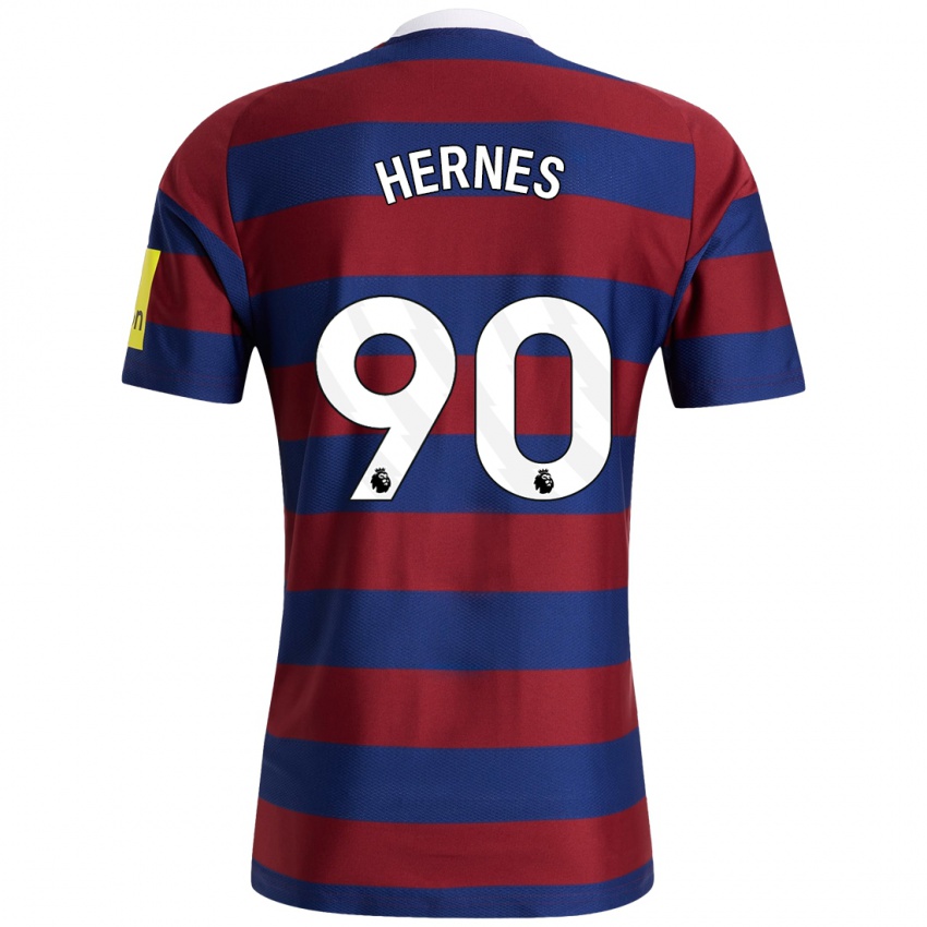 Niño Camiseta Travis Hernes #90 Burdeos Azul Marino 2ª Equipación 2024/25 La Camisa Chile