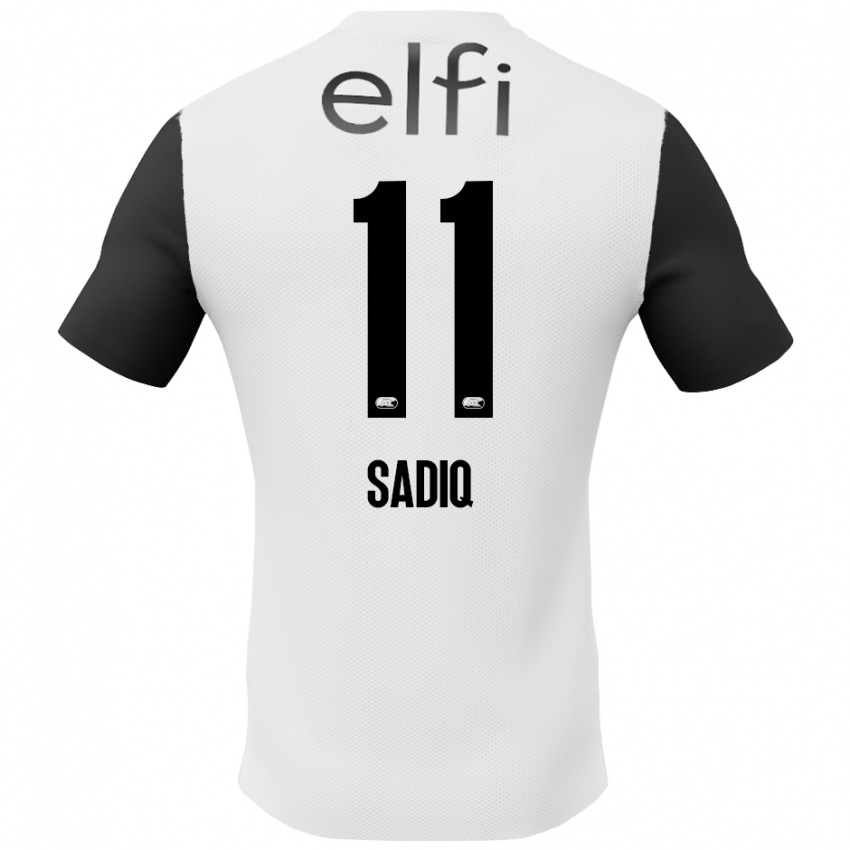 Niño Camiseta Ibrahim Sadiq #11 Blanco Negro 2ª Equipación 2024/25 La Camisa Chile