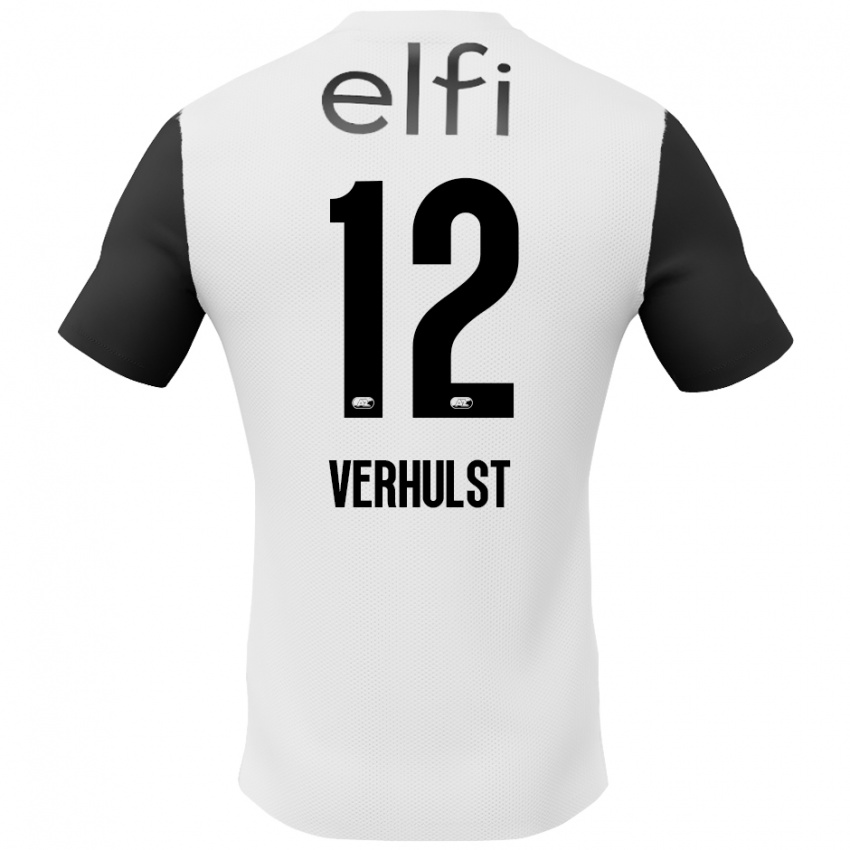 Niño Camiseta Hobie Verhulst #12 Blanco Negro 2ª Equipación 2024/25 La Camisa Chile