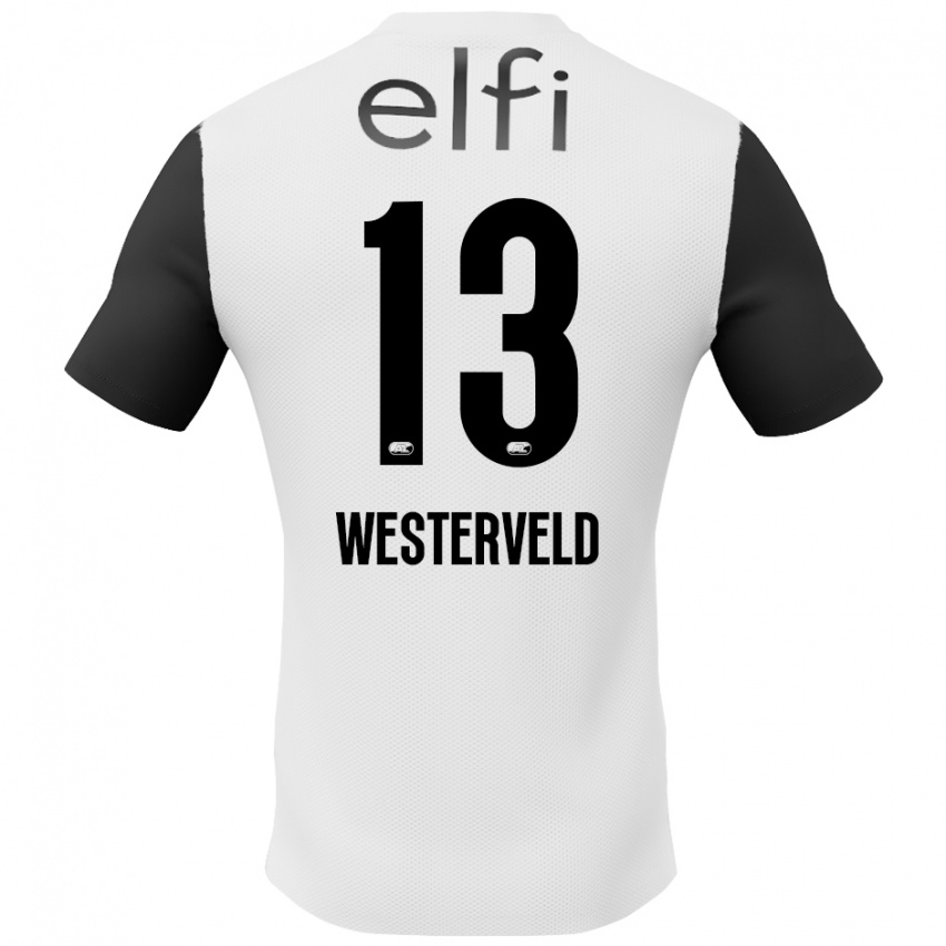 Niño Camiseta Sem Westerveld #13 Blanco Negro 2ª Equipación 2024/25 La Camisa Chile