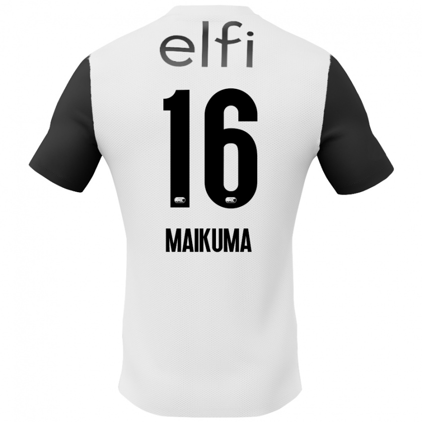 Niño Camiseta Seiya Maikuma #16 Blanco Negro 2ª Equipación 2024/25 La Camisa Chile