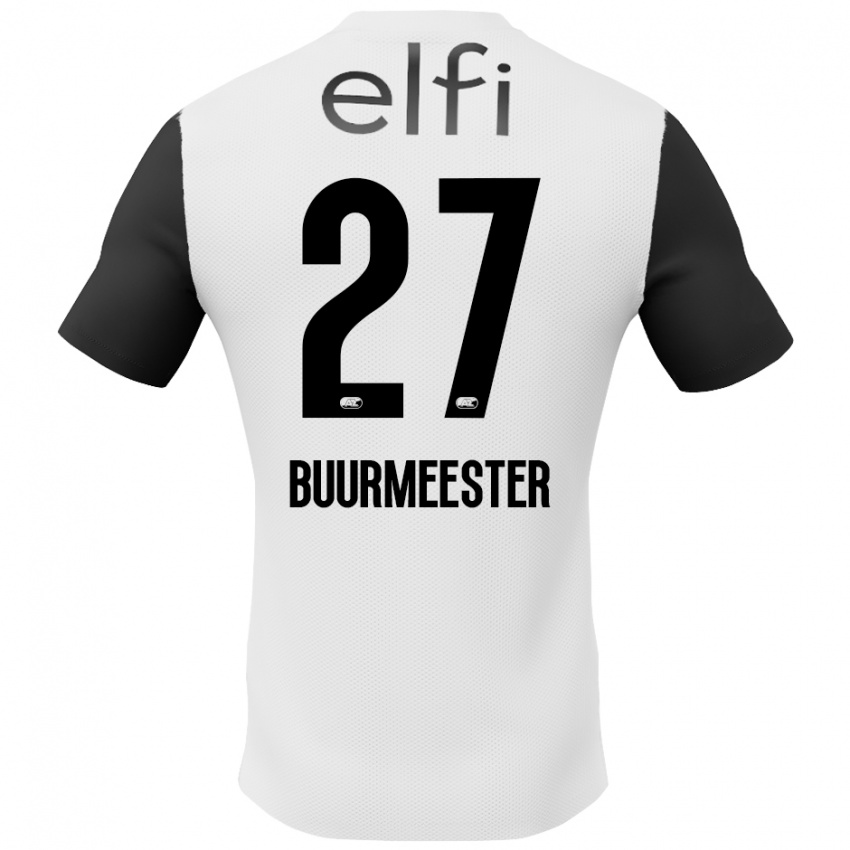 Niño Camiseta Zico Buurmeester #27 Blanco Negro 2ª Equipación 2024/25 La Camisa Chile