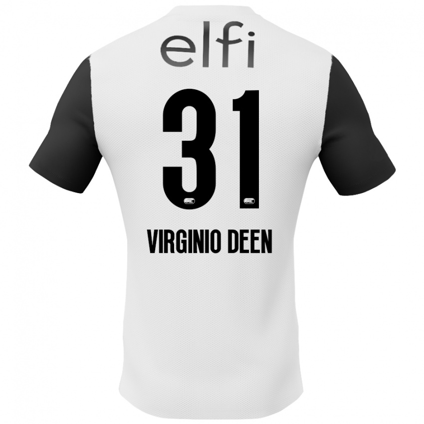 Niño Camiseta Daniël Virginio Deen #31 Blanco Negro 2ª Equipación 2024/25 La Camisa Chile