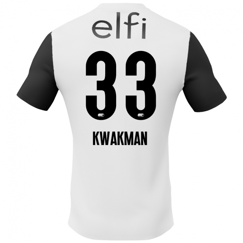 Niño Camiseta Dave Kwakman #33 Blanco Negro 2ª Equipación 2024/25 La Camisa Chile