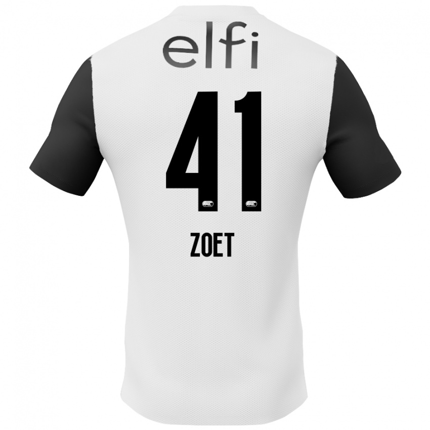 Niño Camiseta Jeroen Zoet #41 Blanco Negro 2ª Equipación 2024/25 La Camisa Chile