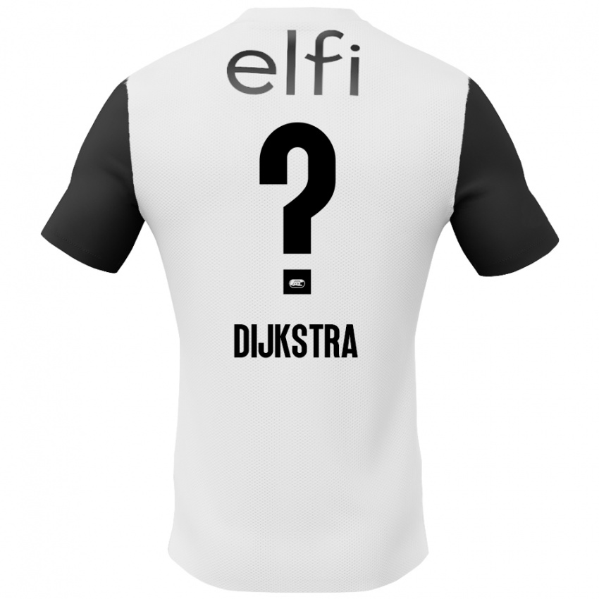 Niño Camiseta Elijah Dijkstra #0 Blanco Negro 2ª Equipación 2024/25 La Camisa Chile