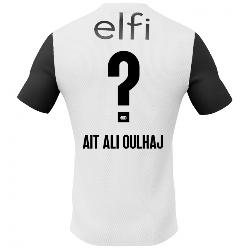 Niño Camiseta Adam Ait Ali Oulhaj #0 Blanco Negro 2ª Equipación 2024/25 La Camisa Chile