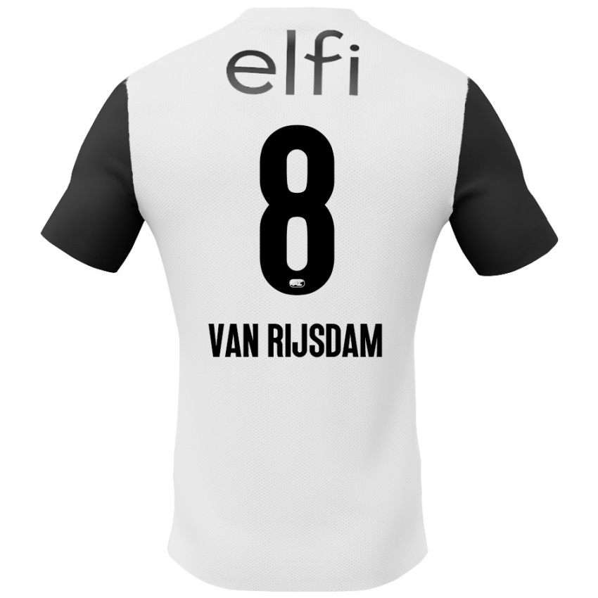 Niño Camiseta Julian Van Rijsdam #8 Blanco Negro 2ª Equipación 2024/25 La Camisa Chile