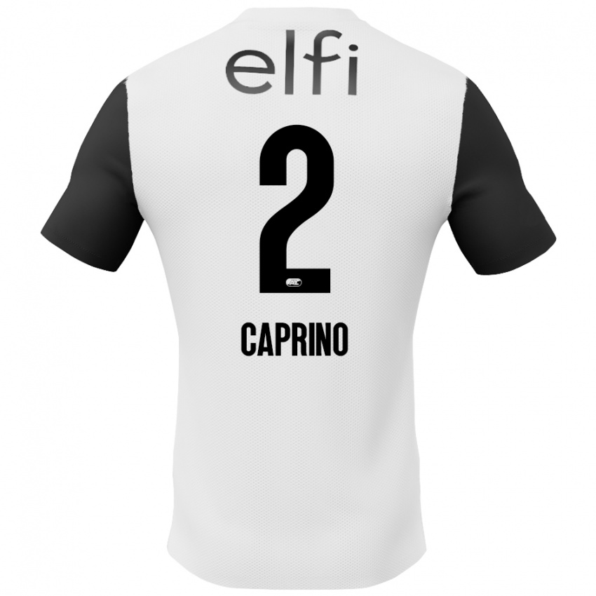 Niño Camiseta Ginia Caprino #2 Blanco Negro 2ª Equipación 2024/25 La Camisa Chile