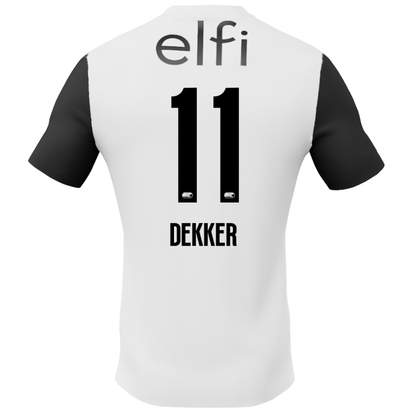 Niño Camiseta Isabella Dekker #11 Blanco Negro 2ª Equipación 2024/25 La Camisa Chile