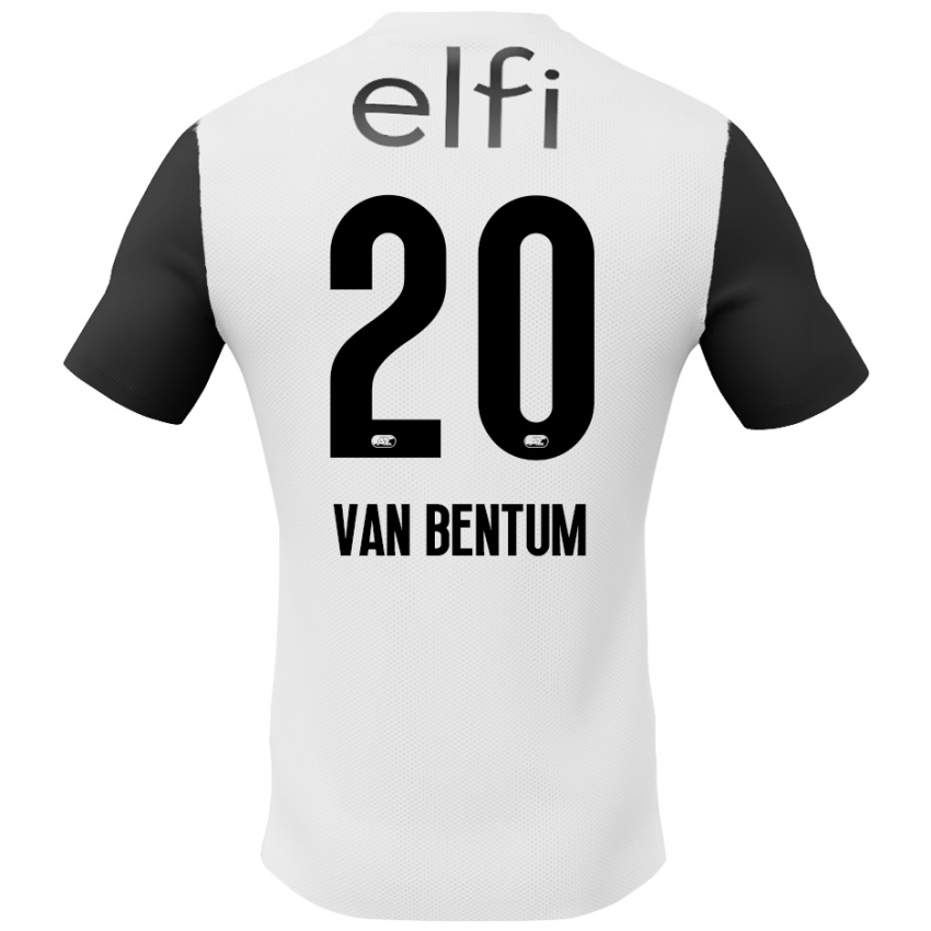 Niño Camiseta Mirte Van Bentum #20 Blanco Negro 2ª Equipación 2024/25 La Camisa Chile