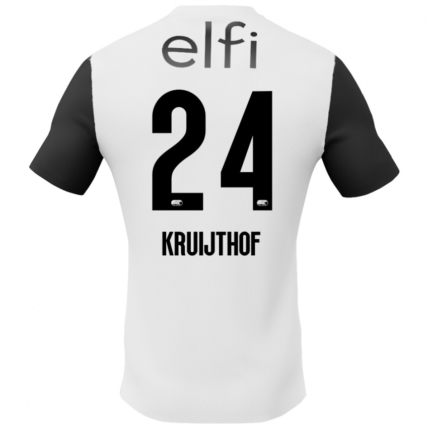 Niño Camiseta Annemiek Kruijthof #24 Blanco Negro 2ª Equipación 2024/25 La Camisa Chile