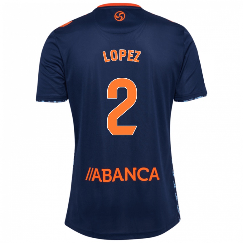 Niño Camiseta Iván López #2 Azul Marino 2ª Equipación 2024/25 La Camisa Chile