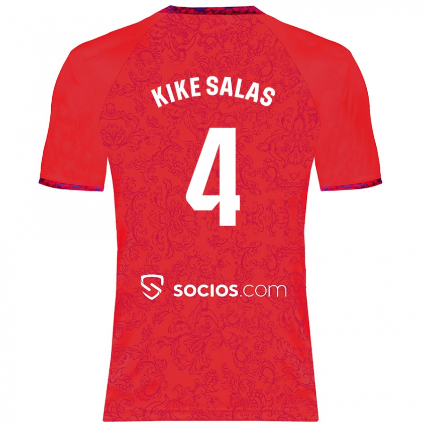 Niño Camiseta Kike Salas #4 Rojo 2ª Equipación 2024/25 La Camisa Chile