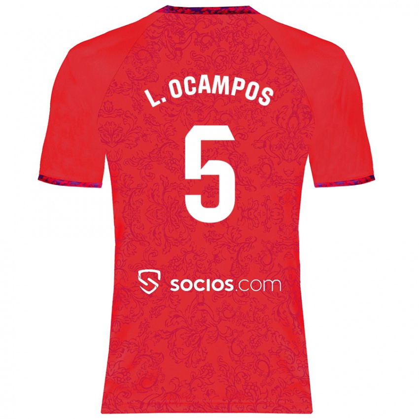 Niño Camiseta Lucas Ocampos #5 Rojo 2ª Equipación 2024/25 La Camisa Chile