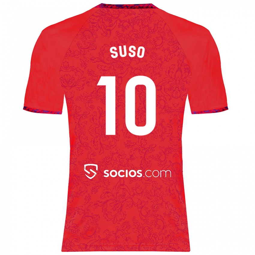 Niño Camiseta Suso #10 Rojo 2ª Equipación 2024/25 La Camisa Chile