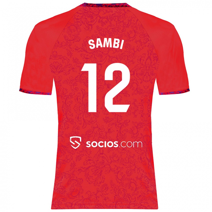 Niño Camiseta Albert Sambi Lokonga #12 Rojo 2ª Equipación 2024/25 La Camisa Chile