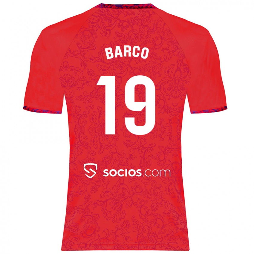 Niño Camiseta Valentin Barco #19 Rojo 2ª Equipación 2024/25 La Camisa Chile