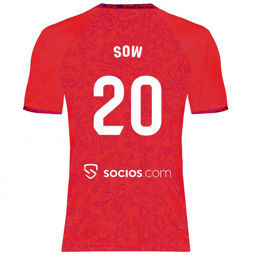 Niño Camiseta Djibril Sow #20 Rojo 2ª Equipación 2024/25 La Camisa Chile