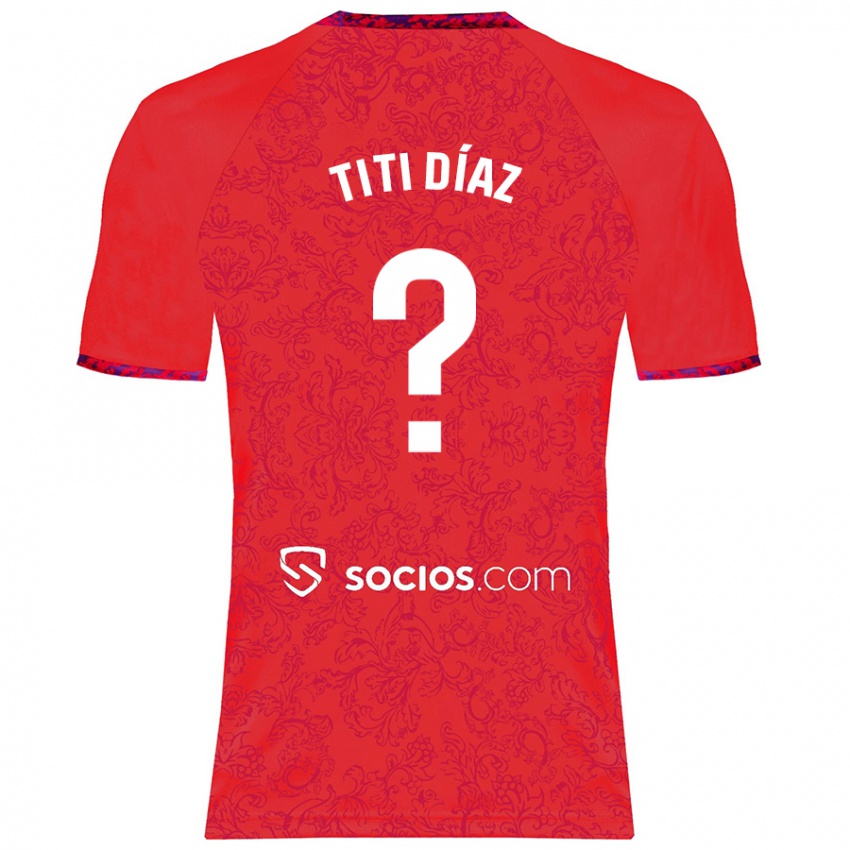 Niño Camiseta Titi Díaz #0 Rojo 2ª Equipación 2024/25 La Camisa Chile