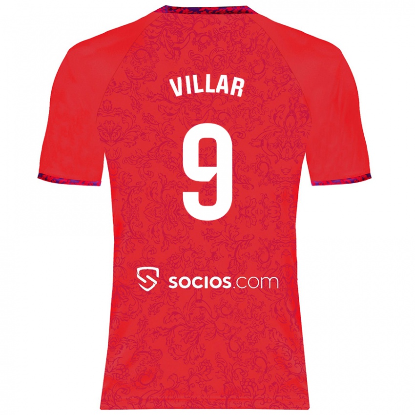 Niño Camiseta Iker Villar #9 Rojo 2ª Equipación 2024/25 La Camisa Chile