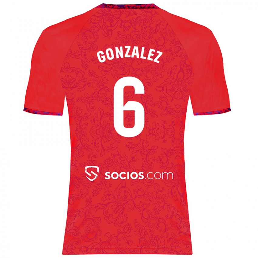 Niño Camiseta Pamela González #6 Rojo 2ª Equipación 2024/25 La Camisa Chile