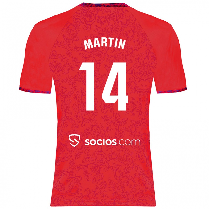 Niño Camiseta Nazareth Martín #14 Rojo 2ª Equipación 2024/25 La Camisa Chile