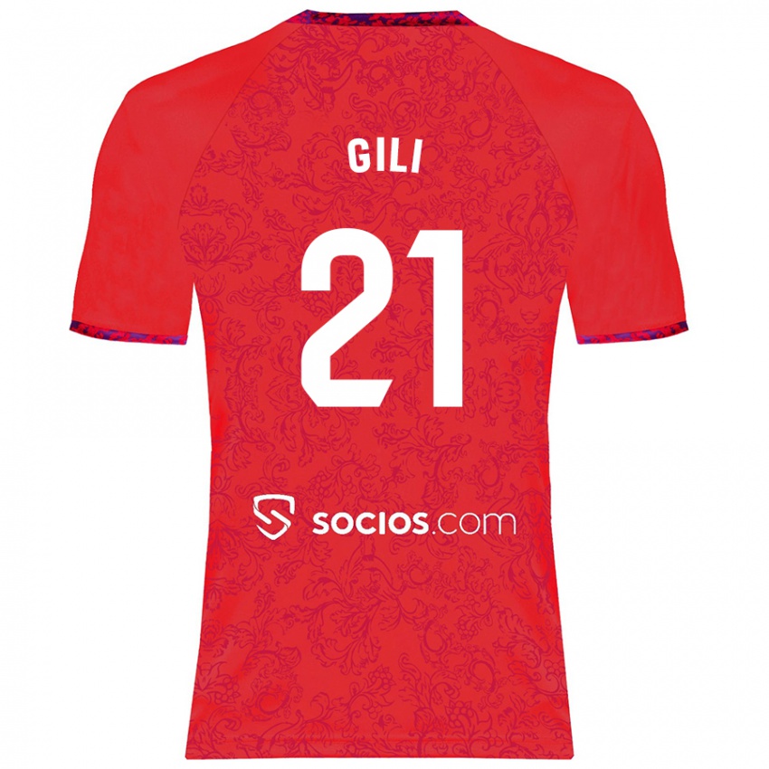 Niño Camiseta Gemma Gili #21 Rojo 2ª Equipación 2024/25 La Camisa Chile