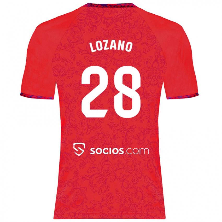 Niño Camiseta Elena Lozano #28 Rojo 2ª Equipación 2024/25 La Camisa Chile