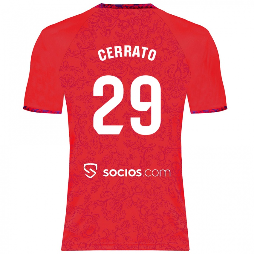 Niño Camiseta Alba Cerrato Izquierdo #29 Rojo 2ª Equipación 2024/25 La Camisa Chile