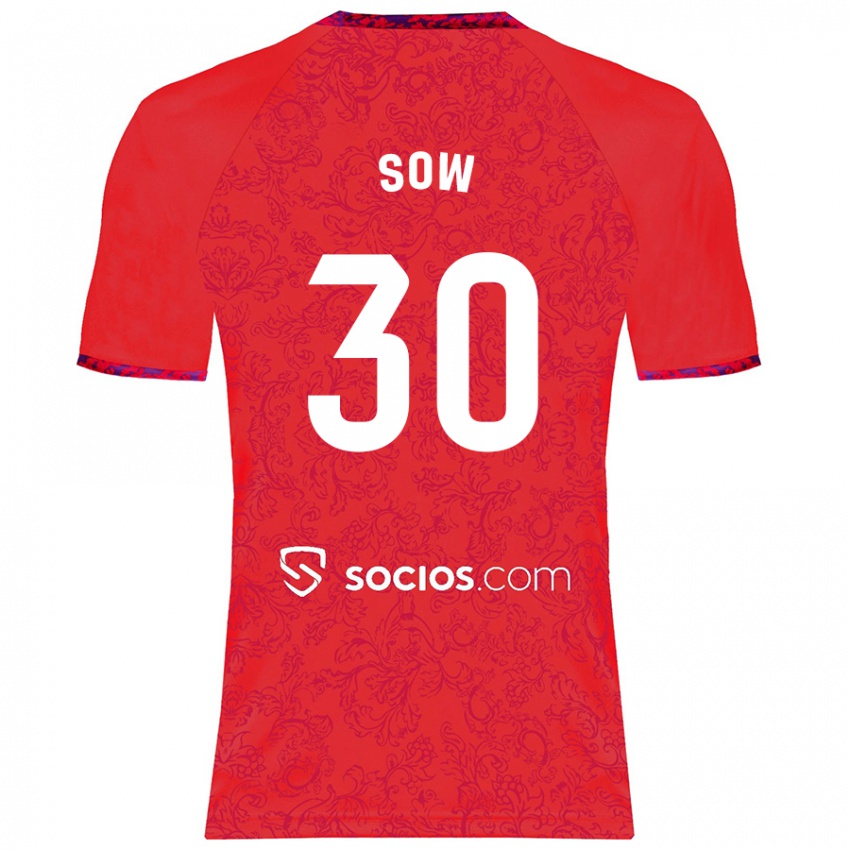 Niño Camiseta Ibrahima Sow #30 Rojo 2ª Equipación 2024/25 La Camisa Chile