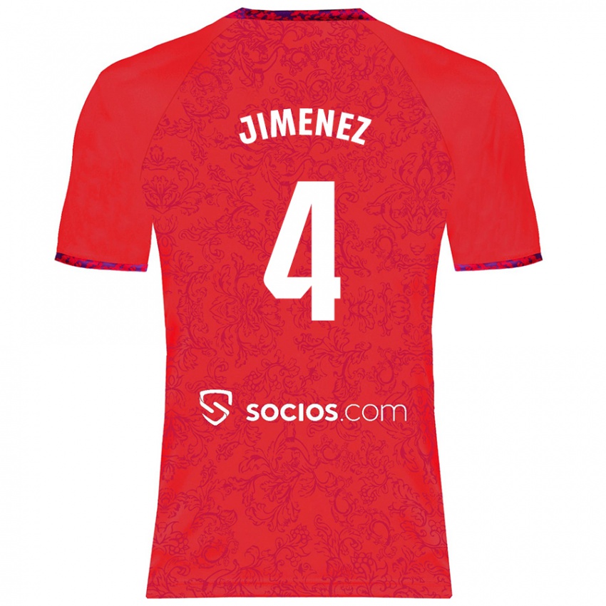 Niño Camiseta Diego Jiménez #4 Rojo 2ª Equipación 2024/25 La Camisa Chile