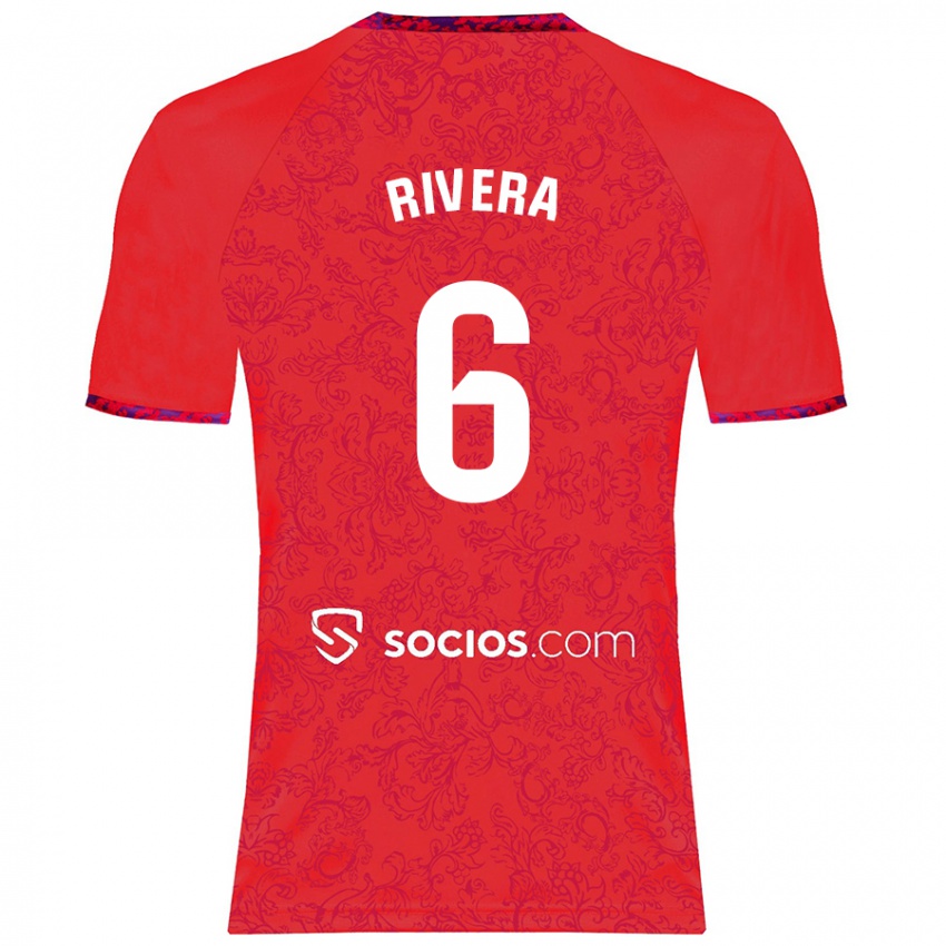 Niño Camiseta Pablo Rivera #6 Rojo 2ª Equipación 2024/25 La Camisa Chile