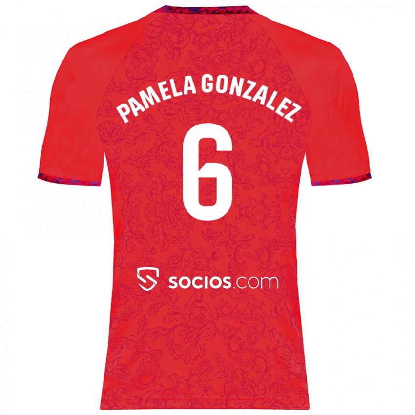 Niño Camiseta Cinthia Pamela González Medina #6 Rojo 2ª Equipación 2024/25 La Camisa Chile