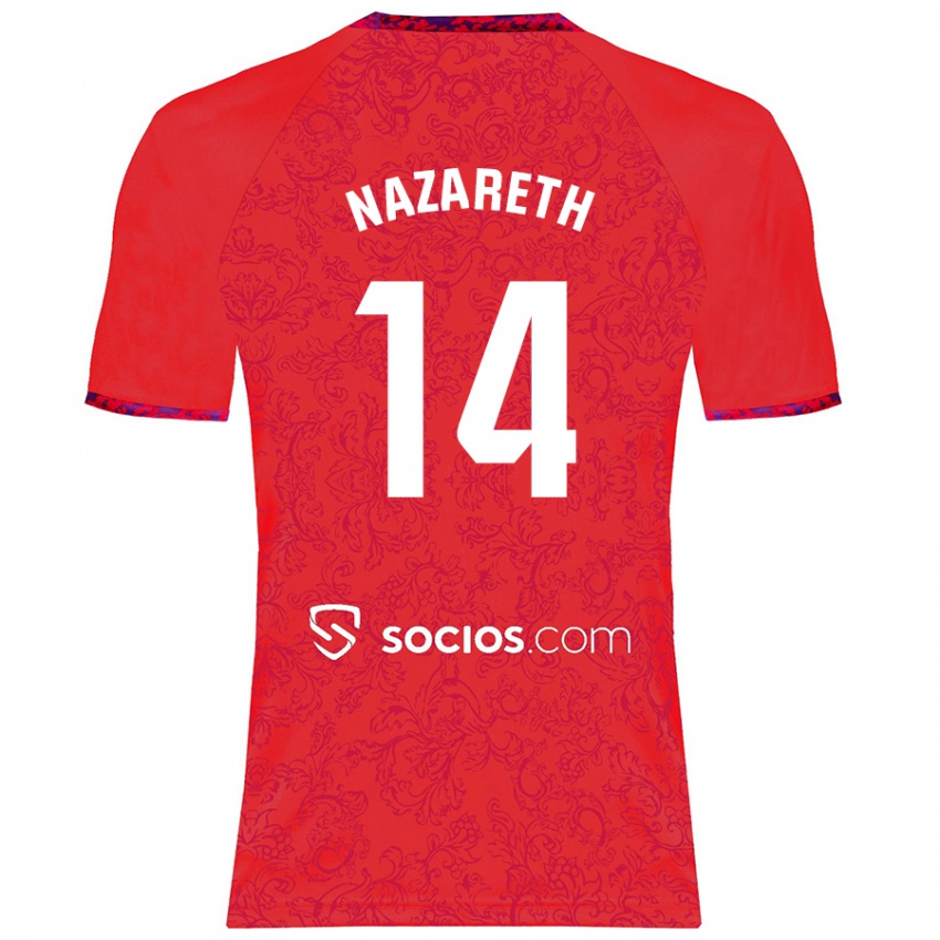 Niño Camiseta Nazaret Martín #14 Rojo 2ª Equipación 2024/25 La Camisa Chile