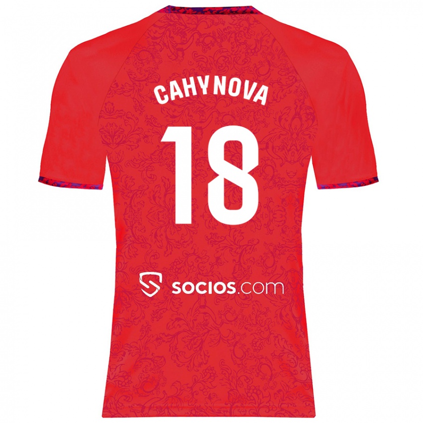 Niño Camiseta Klara Cahynova #18 Rojo 2ª Equipación 2024/25 La Camisa Chile