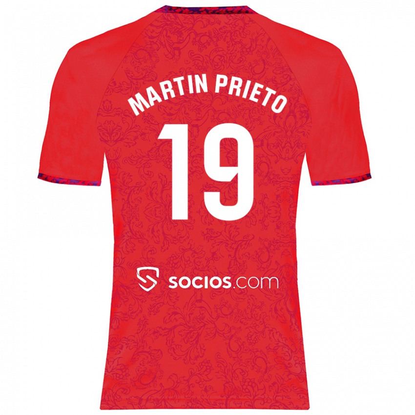 Niño Camiseta Cristina Martín-Prieto Gutiérrez #19 Rojo 2ª Equipación 2024/25 La Camisa Chile