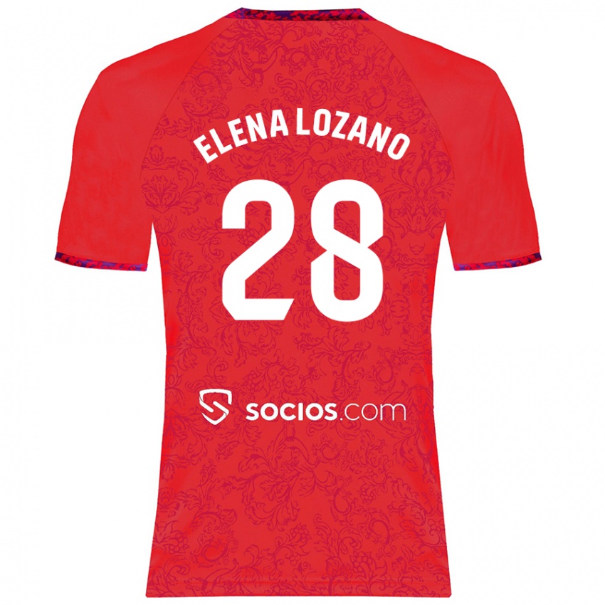 Niño Camiseta Elena Lozano Gallego #28 Rojo 2ª Equipación 2024/25 La Camisa Chile