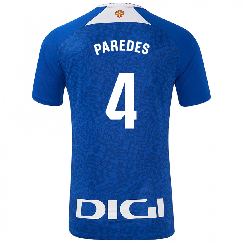 Niño Camiseta Aitor Paredes #4 Azul Real 2ª Equipación 2024/25 La Camisa Chile