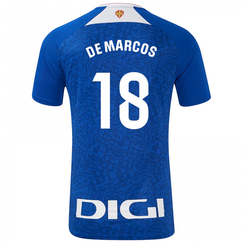 Niño Camiseta Óscar De Marcos #18 Azul Real 2ª Equipación 2024/25 La Camisa Chile