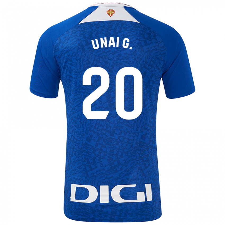 Niño Camiseta Unai Gómez #20 Azul Real 2ª Equipación 2024/25 La Camisa Chile