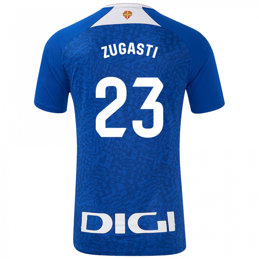 Niño Camiseta Patricia Zugasti Oses #23 Azul Real 2ª Equipación 2024/25 La Camisa Chile