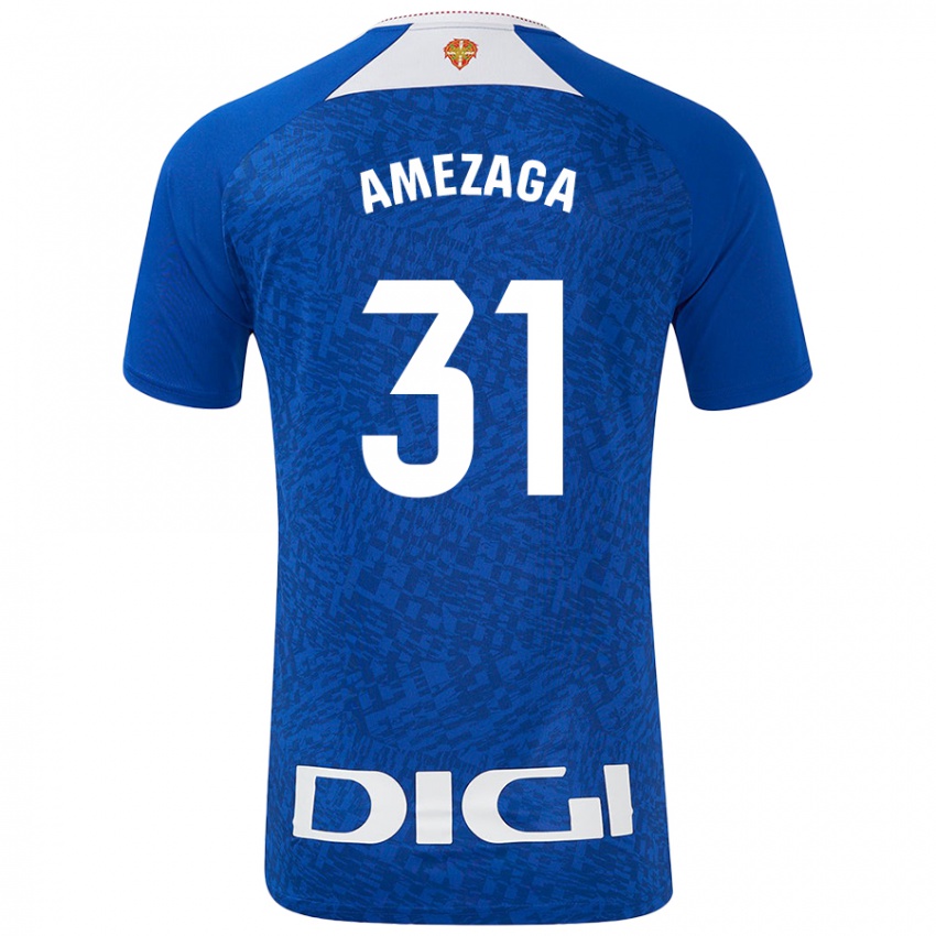 Niño Camiseta Jone Amezaga #31 Azul Real 2ª Equipación 2024/25 La Camisa Chile