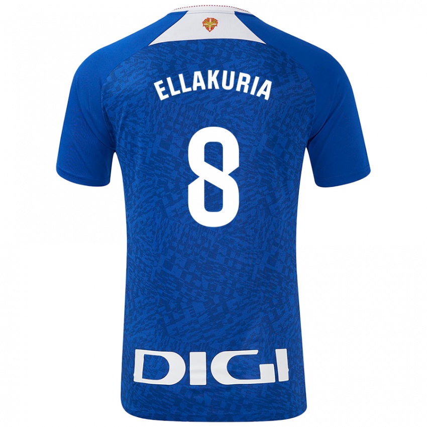 Niño Camiseta Eneko Ellakuria #8 Azul Real 2ª Equipación 2024/25 La Camisa Chile